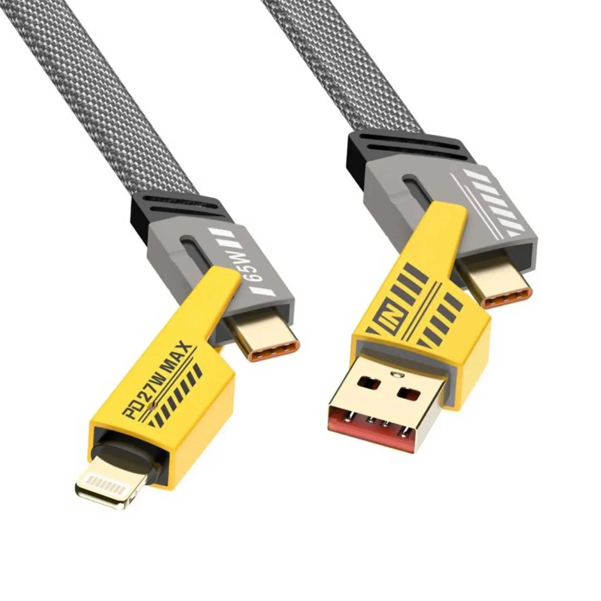 4 in 1 Multi USB PD Fast Charging Cable (Type-C to C, C to Lightning, USB to C, USB to Lightning) – Best Price in Pakistan | Techcooked.pk