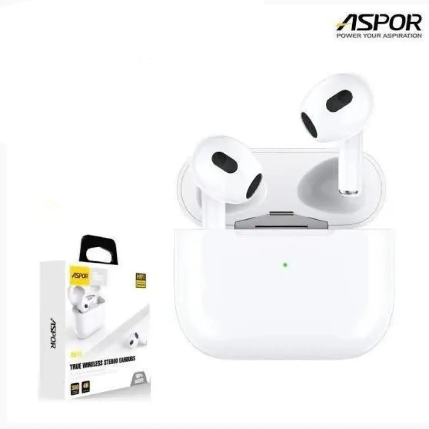 ASPOR A615 AirPods 3 HIFI Surround Sound Bluetooth 5.1 Wireless Charging | Best Price in Pakistan | Techcooked.pk