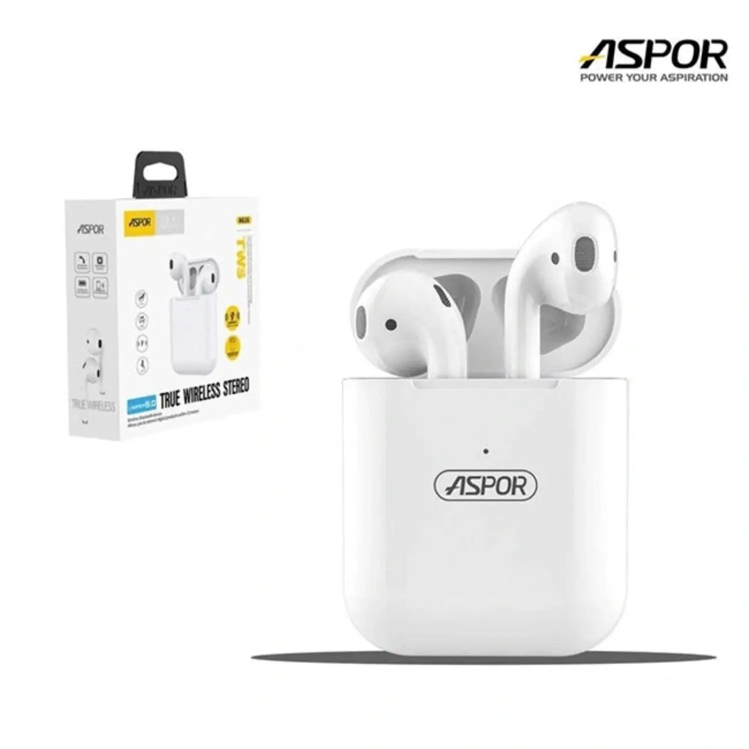 ASPOR A616 AirPods HIFI Sound Bluetooth 5.0 with Wireless Charging | Price in Pakistan | Techcooked.pk