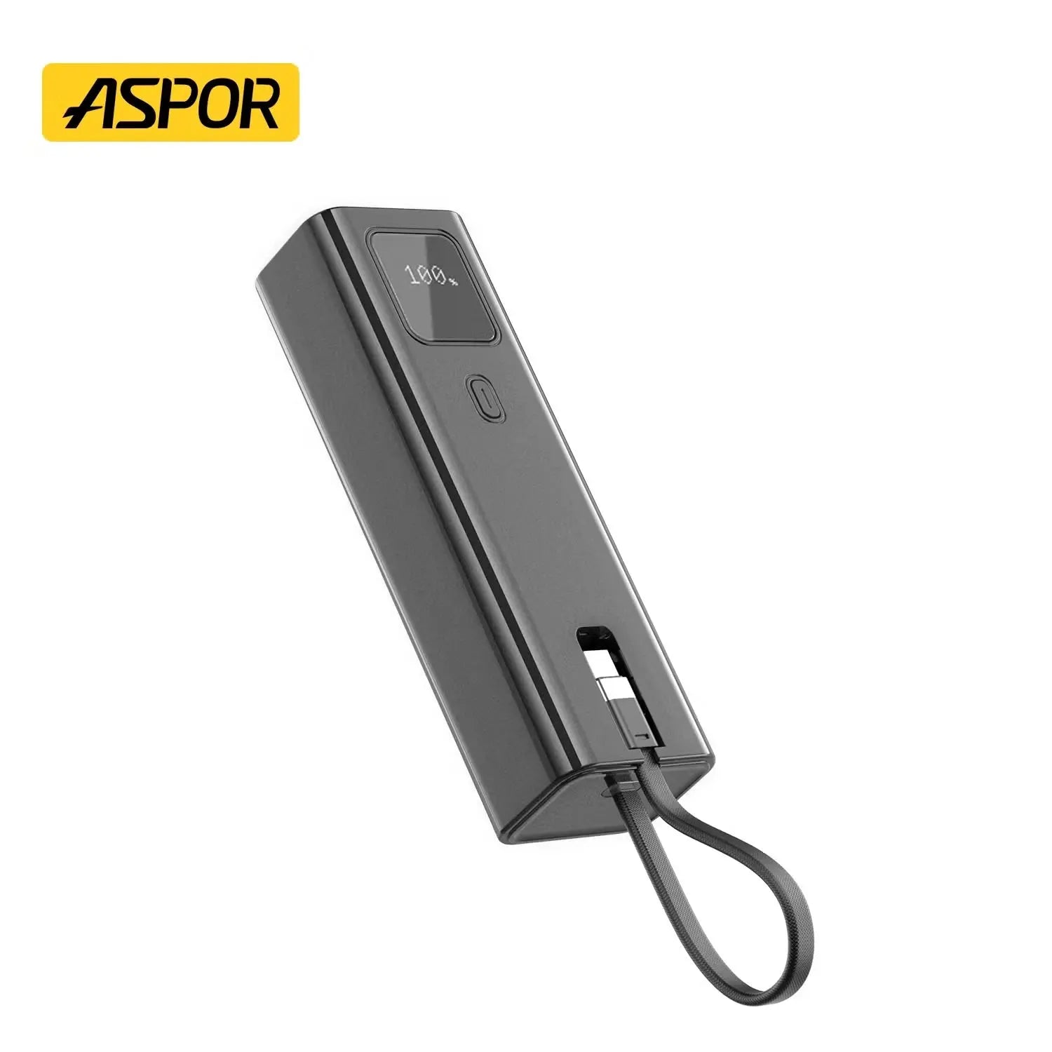 Aspor A310 10000mAh 100W Built-in Cables Power Bank for Laptop &amp; Mobile | Price in Pakistan | Techcooked.pk