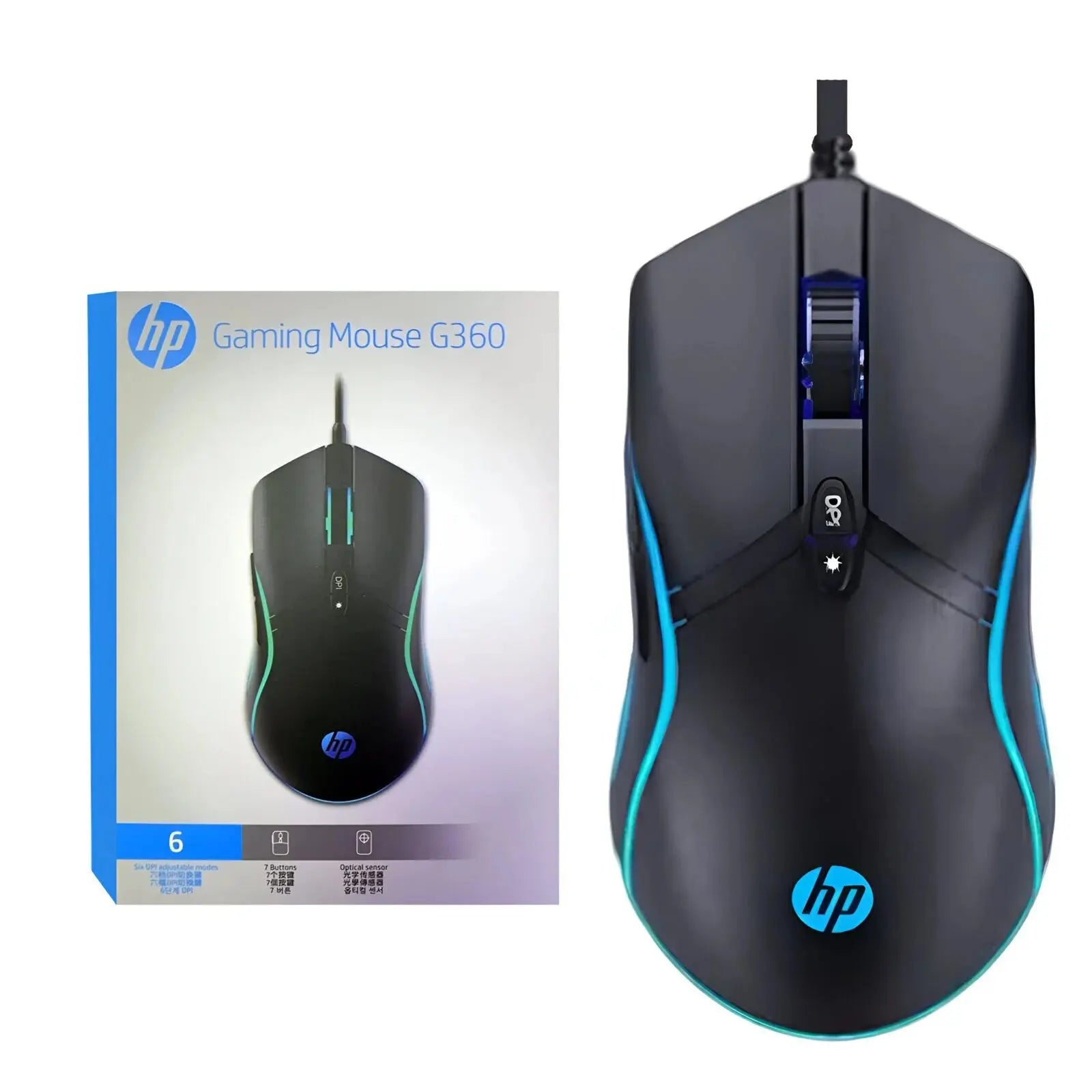 HP G360 RGB Wired Gaming Mouse – 6200 DPI, 6 Buttons Price in Pakistan | Techcooked.pk
