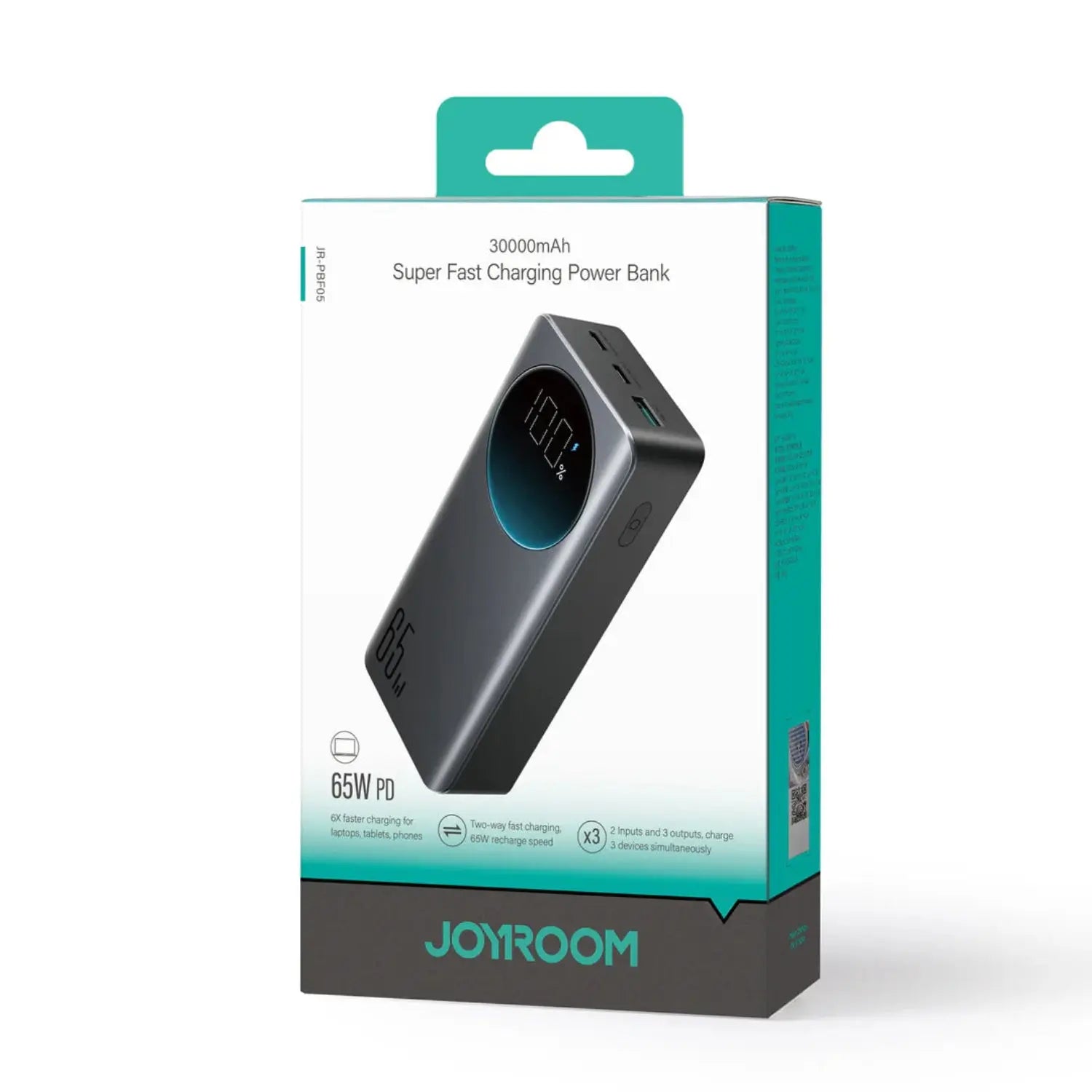 JOYROOM JR-PBF05 30000mAh 65W Digital Display Fast Charging Power Bank – Black | Price in Pakistan | Techcooked.pk