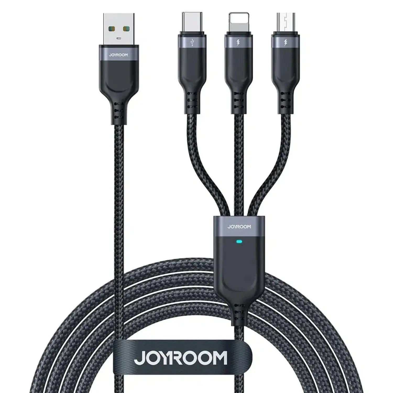 Joyroom S-1T3018A18 Multi-Use 3.5A USB-A to Lightning + Type-C + Micro 3-in-1 Data Cable 1.2M Black – Price in Pakistan | Techcooked.pk