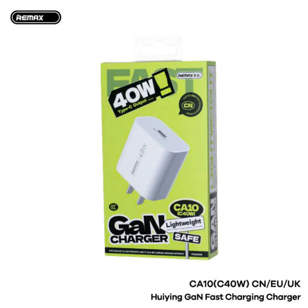 REMAX CA10 (C40W) Huiying GaN Fast Charging Charger CN Plug — Best Price in Pakistan | Techcooked.pk
